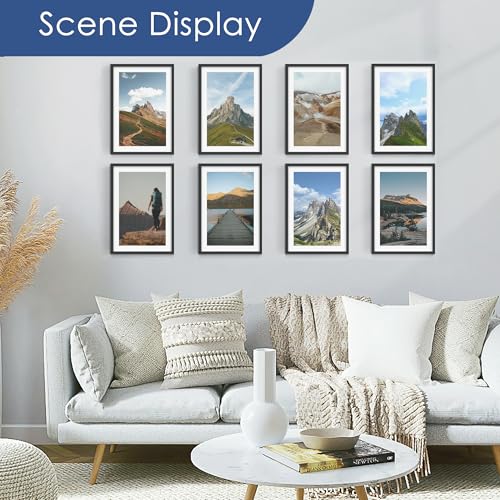 13x19 Black Picture Frame Set of 6 Wall Mount Gallery Frames
