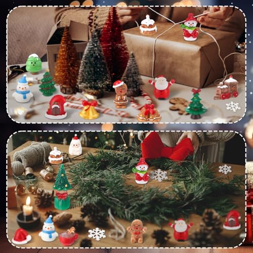 Christmas Mini Figurines Set - 65 Resin Holiday Decorations for Crafts & Mini Landscapes