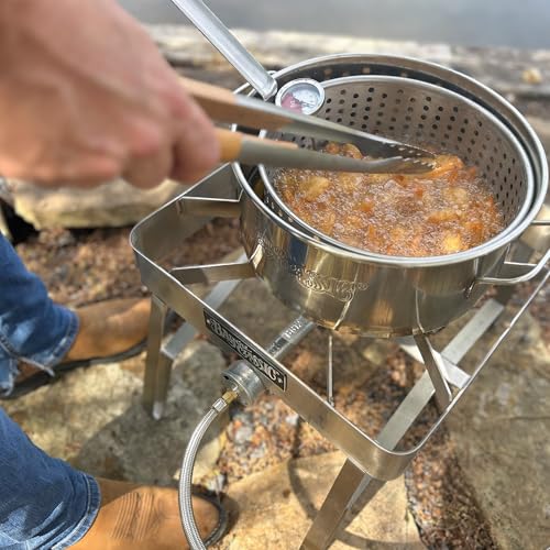 Bayou Classic 10-Quart Stainless Steel Deep Fryer Pot with Lid & Basket