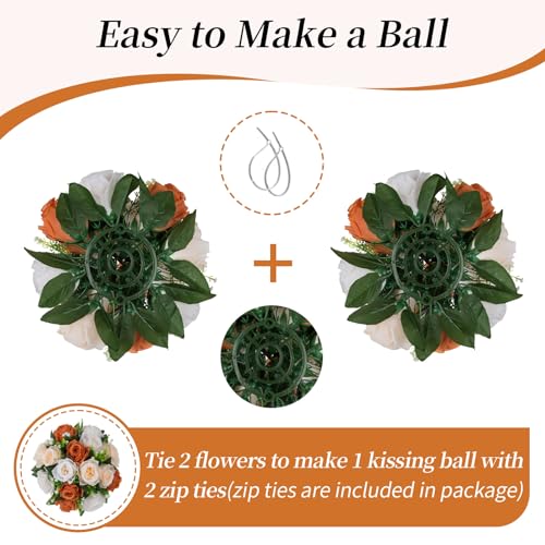 BLOSMON Flower Balls Wedding Centerpieces - Terracotta, 10 Pcs, Fake Roses, 3 Colors
