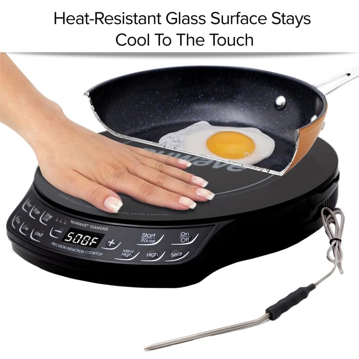 Induction Cooktop with Precise Temperature Control and Probe - Portable Electric Burner