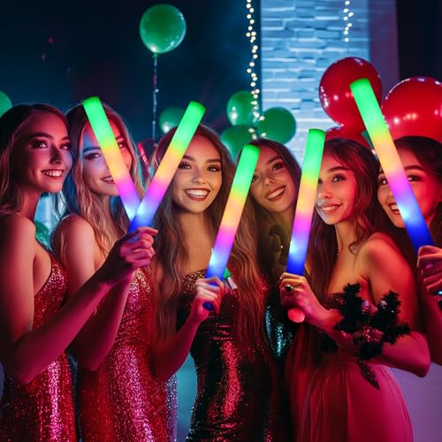 68 Pcs Foam Glow Sticks – LED Light Up Wands with 3 Modes (Fast/Slow/Alternating) for Parties (Variation: 68Pcs-Foam glow sticks)