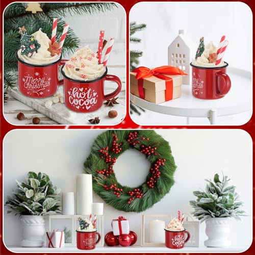 Jingmore 2 Pcs Christmas Coffee Bar Decor with Faux Whipped, 2.4 x