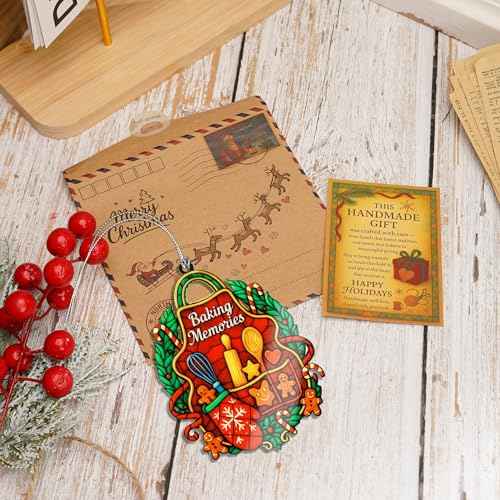 Baking Ornament ? Christmas Kitchen Decor ? Holiday Baking Gift - Baker Card Xmas Gift ? Suncatcher Effect Stained Glass Window ? Car Hanging