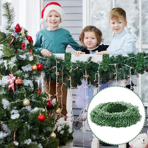 MARFOREVER 32.8Ft Artificial Christmas Pine Garland Greenery - Realistic Holiday Decor