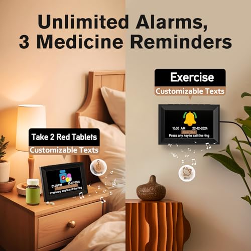 GOLOZA 7'' Digital Dementia Talking Clock - Black, 10 Volume Levels & Reminders