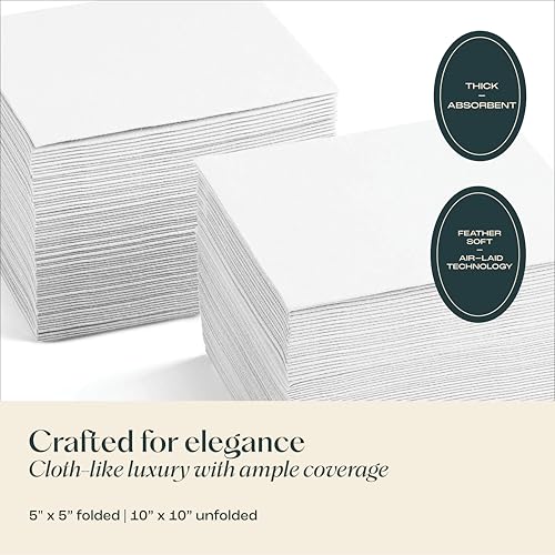 Disposable Linen-Feel Beverage Napkins - 200 Pack, Elegant 5x5 Inches - Ideal for Bars, Events, Restaurants - Variation 1