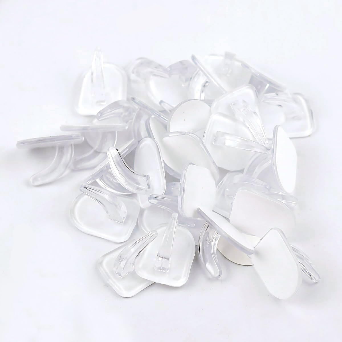 Skiennix Clear Adhesive Wall Hooks - 36 Transparent Sticky Hooks for Seamless Hanging in Any Room