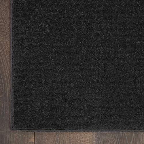 Black 7' x 10' Area Rug - Easy Clean, Non-Shedding, Versatile Indoor Outdoor