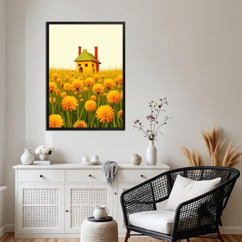 Black 19.7x27.6 Inch Picture Frame for 50x70cm Puzzles Wall Display - Giftgarden