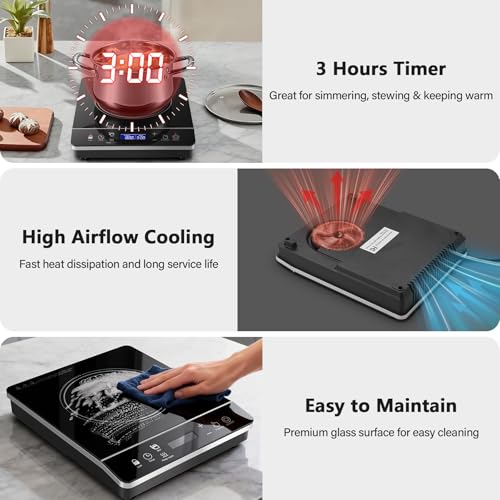 Portable Induction Cooktop 1800W with Touch Control & Timer