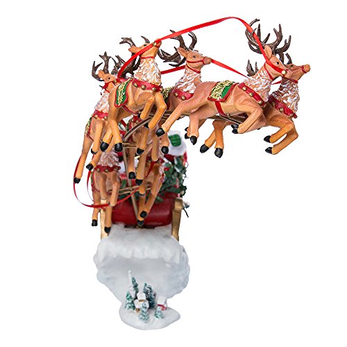 Kurt Adler 24in Musical Santa with 8 Reindeer Set