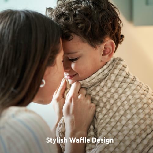 Bedsure Oversized King Cooling Waffle Blanket - Warm Taupe, Lightweight & Breathable, 120x96 Inches