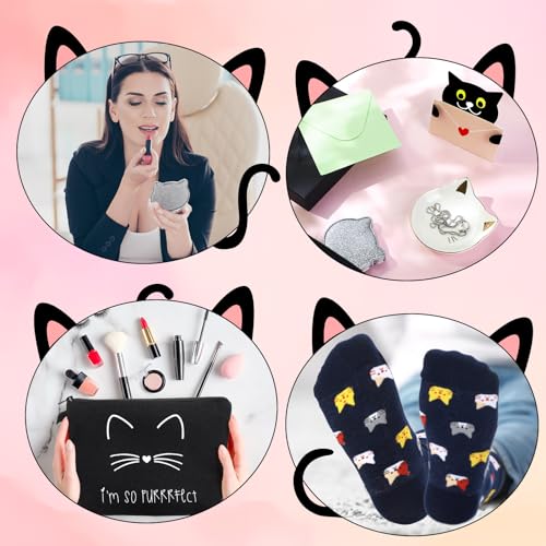 Havawish Cat Lover Gift Set for Women – 8 Pc Black Gift Basket