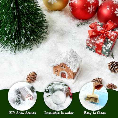 Fake Snow 320g (12OZ) - Artificial Snow Flakes & Faux Snow Decor for Christmas Snowflake Decorations Tree, Crafts, Village, Nieve Artificial para ?bol de Navidad.