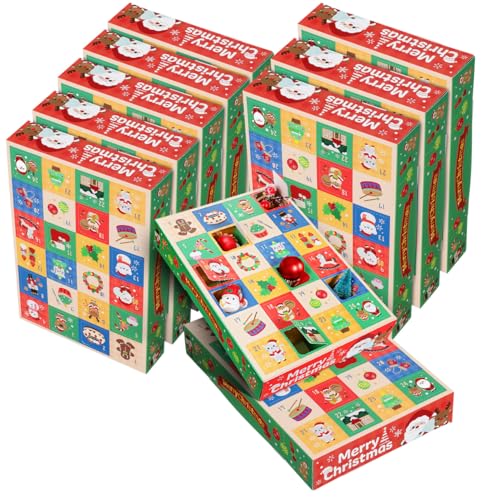Christmas Advent Calendar Boxes 10pcs Empty DIY Paper Gift Holders