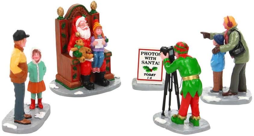 Lemax Christmas Village | Santa Photo Set of 5 - Festive Holiday Decor for Your Home