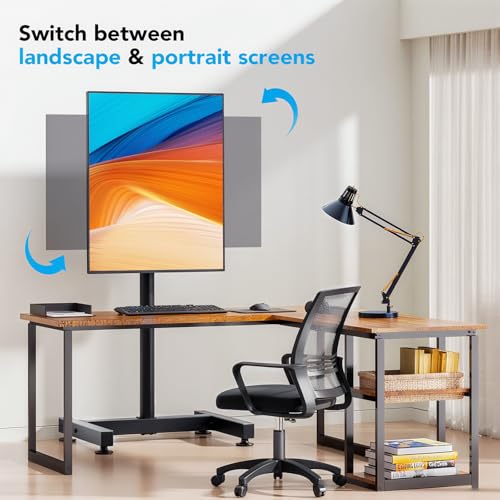 AX WABER 13-50 Inch Mobile TV Floor Stand - Adjustable Height & Tilt, Holds Up to 77lbs, VESA 200x200mm
