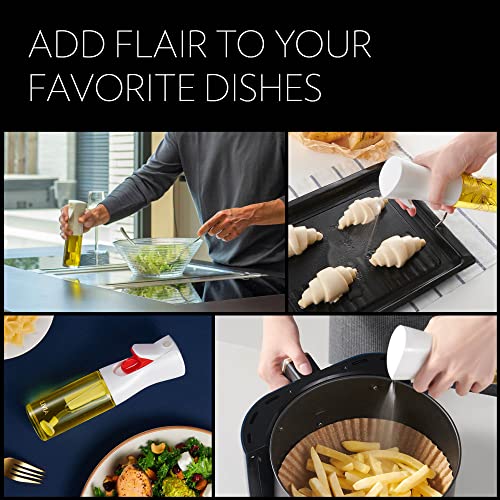 OLIVIA Signature The Original Advanced Oil Sprayer for Cooking, Salads, BBQs and More, Continuous Spray with Portion Control, Trusted by Chefs. Patented Technology. (Glass Bottle) (Golden Leaves)