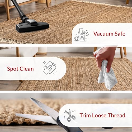 nuLOOM Raleigh Farmhouse Jute Tasseled Runner Rug 2'6" x 8" Natural
