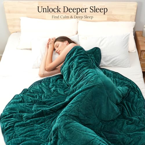 Weighted Blanket for Adults - 20 lbs, 60x78 Inches, Leaf-Inspired, Washable, Green - Variation of THIS listing