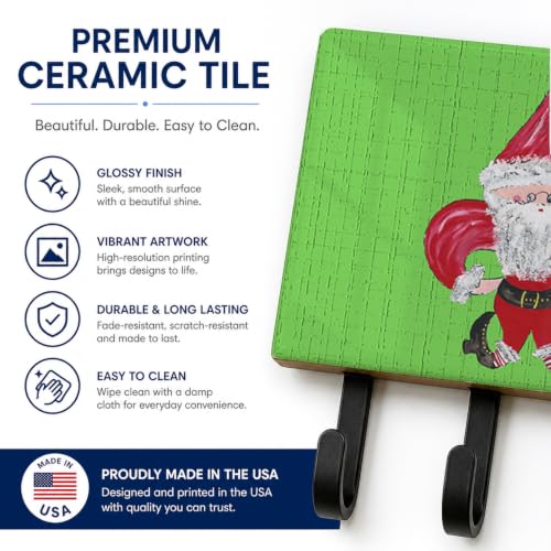 Caroline's Treasures 8500TH68 Christmas Fleur de Lis Santa Leash or Key Holder – Wall Mount Coat Rack