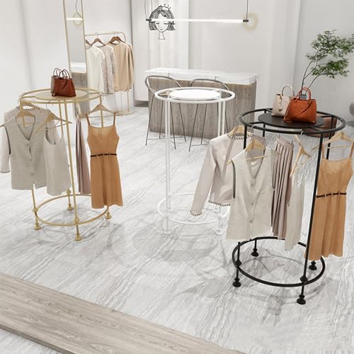 Round Clothing Rack, Floor Standing Garment Display Retail Rack with