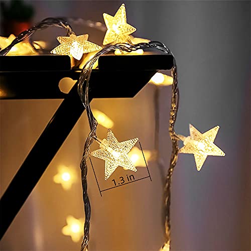 Star String Lights 10Ft 20 LED Fairy Lights Battery Operated Waterproof Indoor Outdoor Twinkle Christmas Lights for Bedroom Party Wedding Xmas Tree Decoration (Warm White)