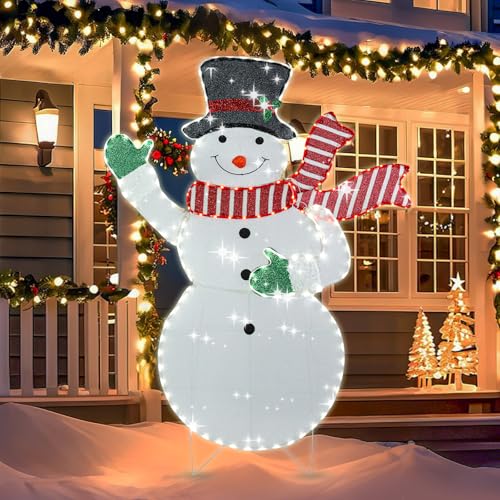 VCUTEKA 5.3ft x 4ft Lighted Snowman Christmas Decoration Indoor Outdoor