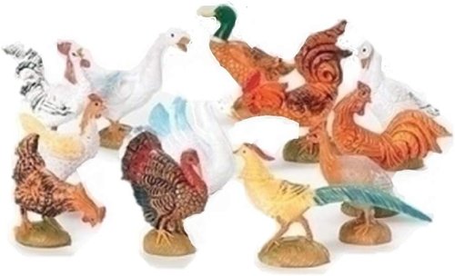 Fontanini by Roman - 5-Inch Barnyard Birds Nativity Animal Set - Hand-Sculpted & Hand-Painted in Italy
