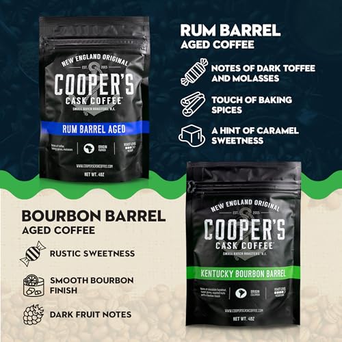 Barrel-Aged Coffee Gift Set - Whole Bean 4 Ounce Pack of 4 - Specialty Coffee