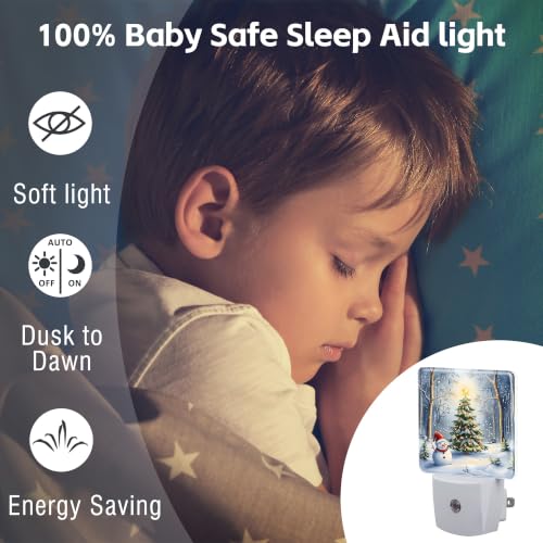 Sndheke Christmas Snowman Night Light Plug-in Dusk to Dawn - Color34