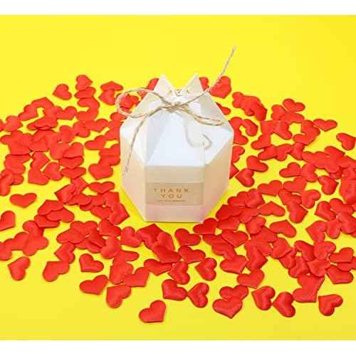 ONLYKXY 200Pcs Sponge Confetti Flower Decor Heart Shape Petals Table Wedding Decoration Glitter Scatter for Wedding Party Valentine's Day Scatter Ponge Petal Confetti (Red)