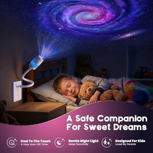 White Galaxy Projector Night Light 2-in-1 USB Starry Sky Projector with 13 Films