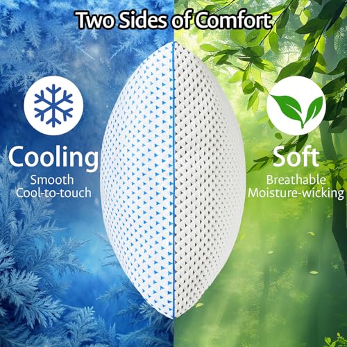 Queen Size Cooling Gel Memory Foam Pillows Set of 2 - Adjustable Support, Breathable Cover
