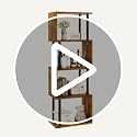 6-Tier S-Shaped Geometric Bookcase - Rustic Brown Tall Bookshelf with Storage