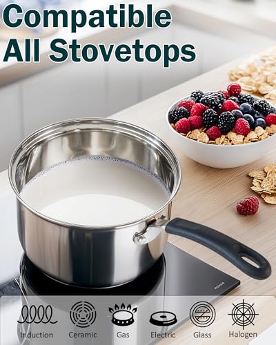 10-Piece Stainless Steel Cookware Set with Glass Lids, Oven Safe