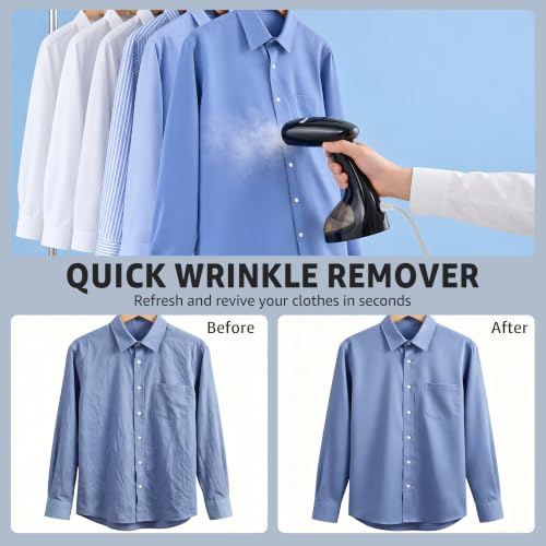 REXYHOME 1400W Handheld Garment Steamer & Iron 2-in-1 for Wrinkle Removal