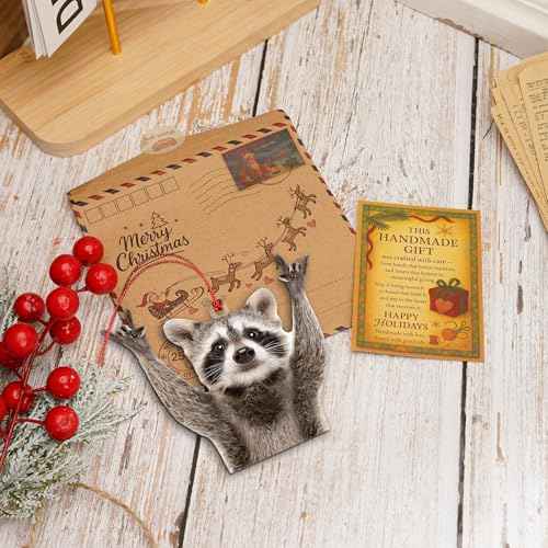 Raccoon Gifts - Raccoon Ornament - Racoon Decor - Racoon Lover - Animal Xmas Ornaments - Christmas Ornament 2025 - Suncatcher Effect Stained Glass Window Hanging - car Hanging Accessories