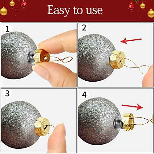 100 Sets Round Christmas Ornament Tops Caps, 0.4 in Gold Metal Tops, Ornament Topper Caps for Clear Glass DIY Decor