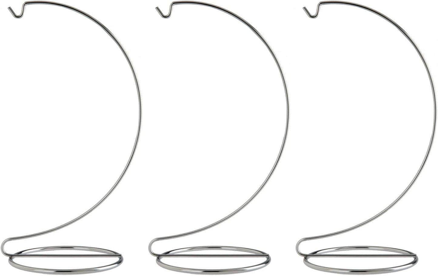 10 Inch Chrome Ornament Display Stands - Elegant Wire Hangers for Ornaments & Terrariums | Set of 3
