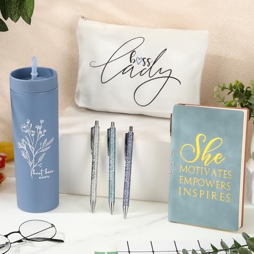 Funnymoom Boss Lady Gift Set Blue - Boss Appreciation Gift for Women, Bosses Day & Birthday