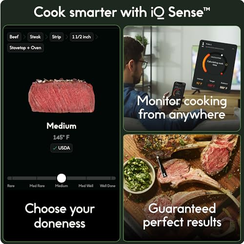 CHEF iQ Sense Wireless Meat Thermometer Single Probe Set - Smart BBQ & Cooking