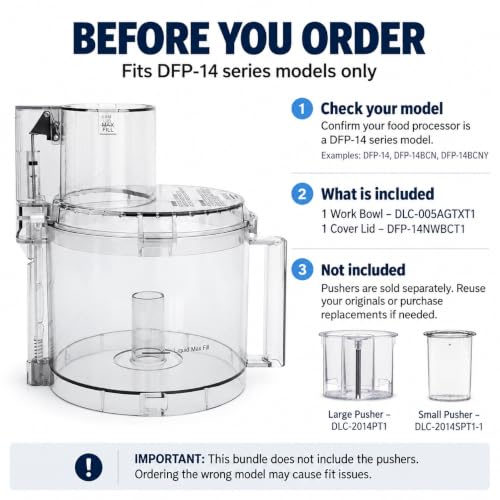 Cuisinart 14-Cup Food Processor Work Bowl & Lid Replacement Set
