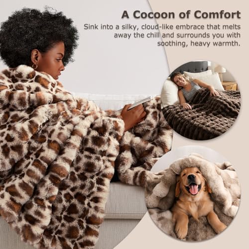 WDCOZY Deer Fawn Animal Print Bubble Throw Blanket - Queen 90x90 Inches