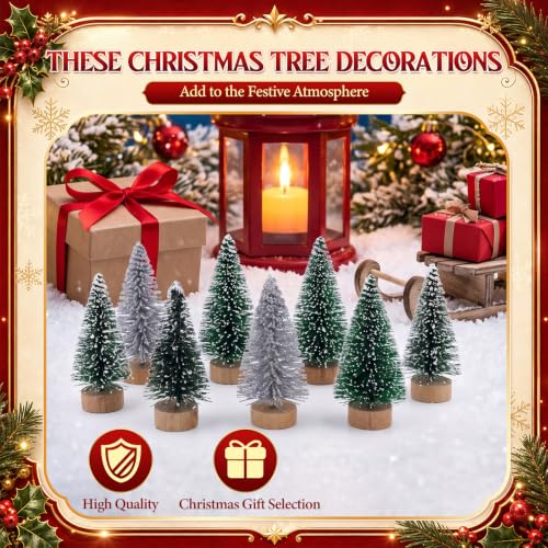 Sumind 48 Pcs Mini Bottle Brush Christmas Trees