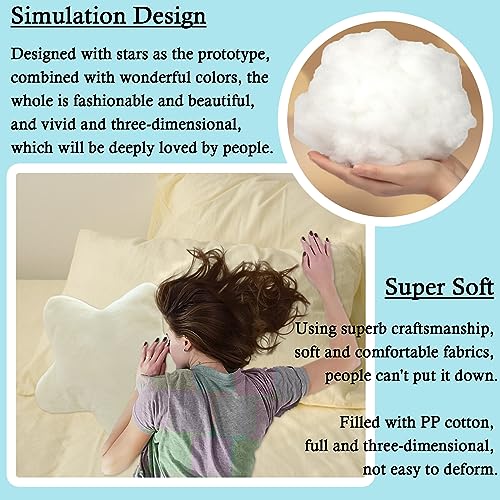 zhidiloveyou Star Pillow Plush White, Stuffed Star Shaped Pillow Cute Toy for Kids 15.7 inch
