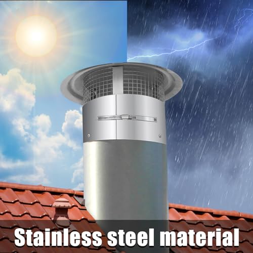 14 Inch Round Stainless Steel Chimney Cap with Tapered Top & Fastening Device - Variation of 14 in