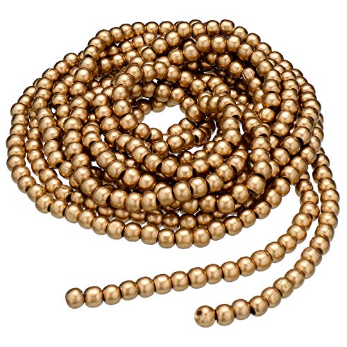 WILLBOND 16ft Gold Wood Bead Garland for Christmas Tree Decor