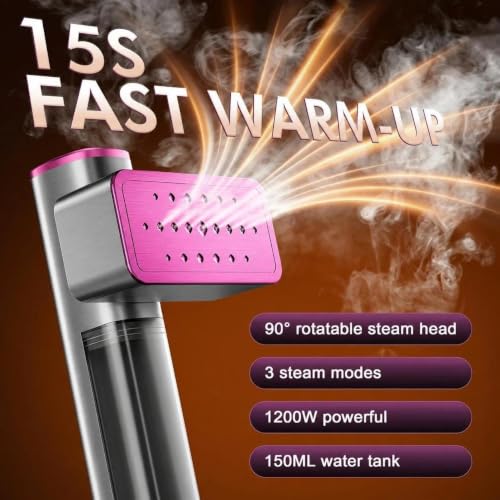 Travel Clothes Steamer with Dual Voltage 1200W Portable Iron & Garment Steamer - Gray